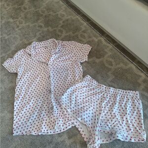 Roller Rabbit White and Pink Heart Pajamas